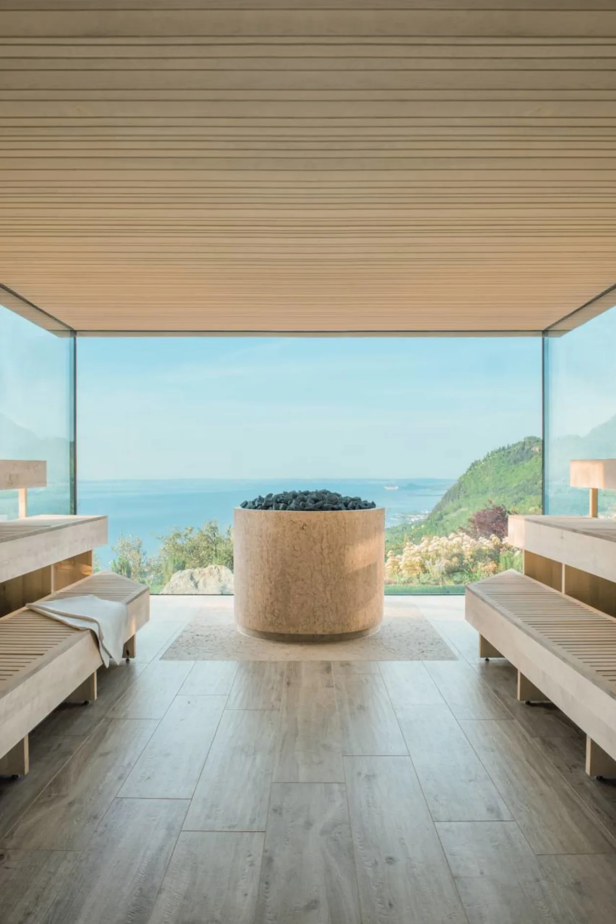 Lefay Lago di Garda wellness retreat italy spa adults panoramic sauna